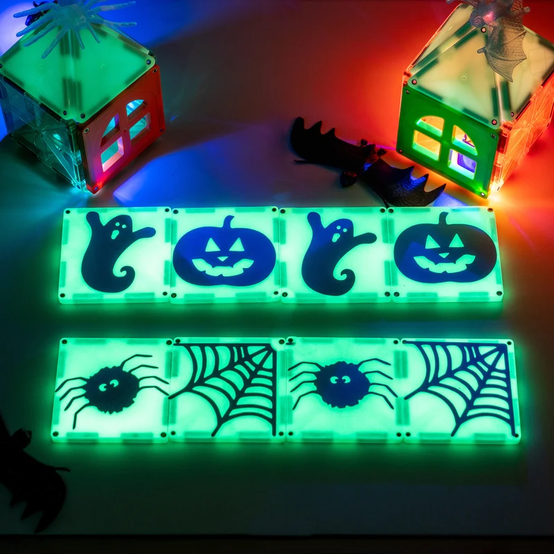 Magnetische Bausteine, die im Dunkeln leuchten – Glow, 16 Teile