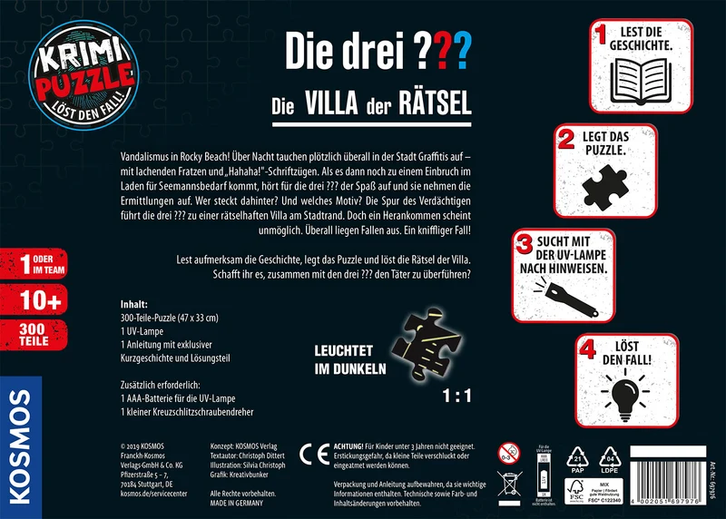 Krimi Puzzle: Die drei ??? - Die Villa der Rätsel