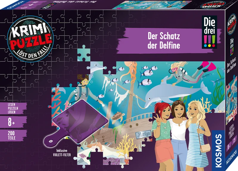 Krimi-Puzzle: Die drei !!! - Der Schatz der Delfine