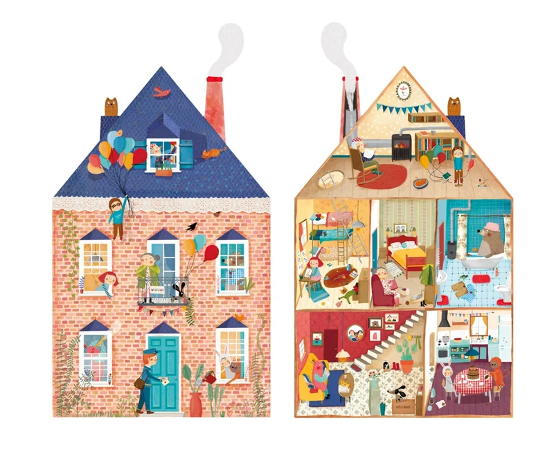 Doppelseitiges Puzzle für Kinder – Willkommen in meinem Zuhause