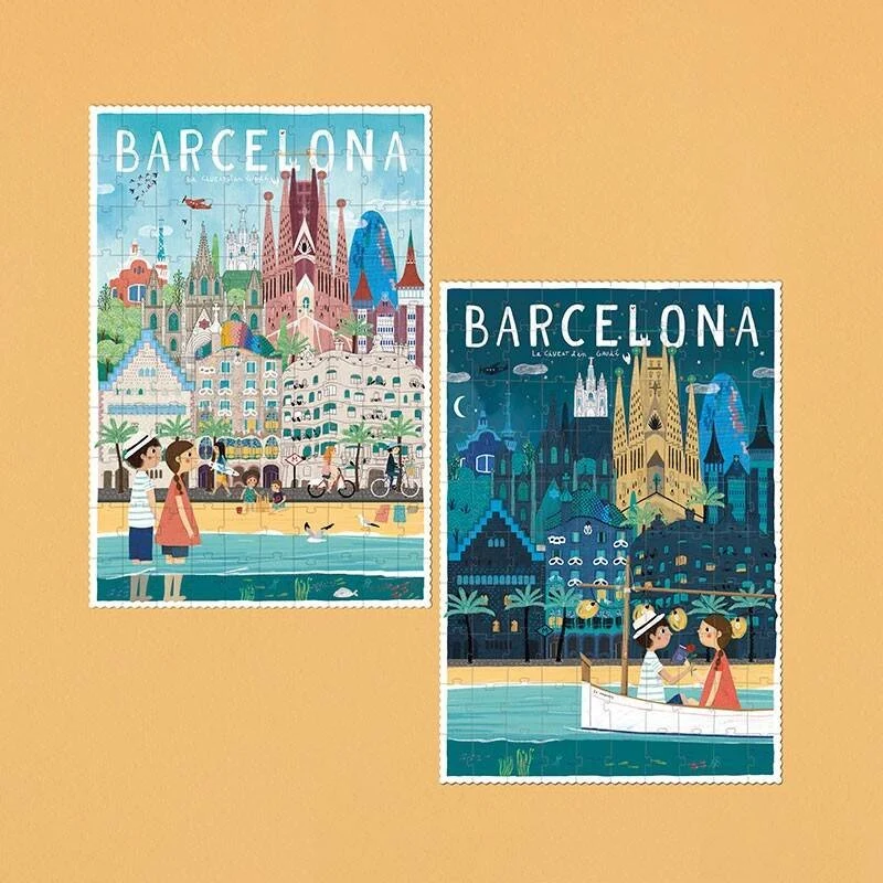 Doppelseitiges Puzzle – Barcelona 100 Teile