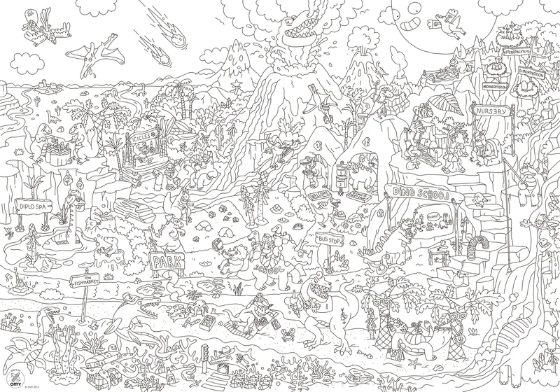 Riesiges Malbuch – Dinosaurier 100 x 70 cm