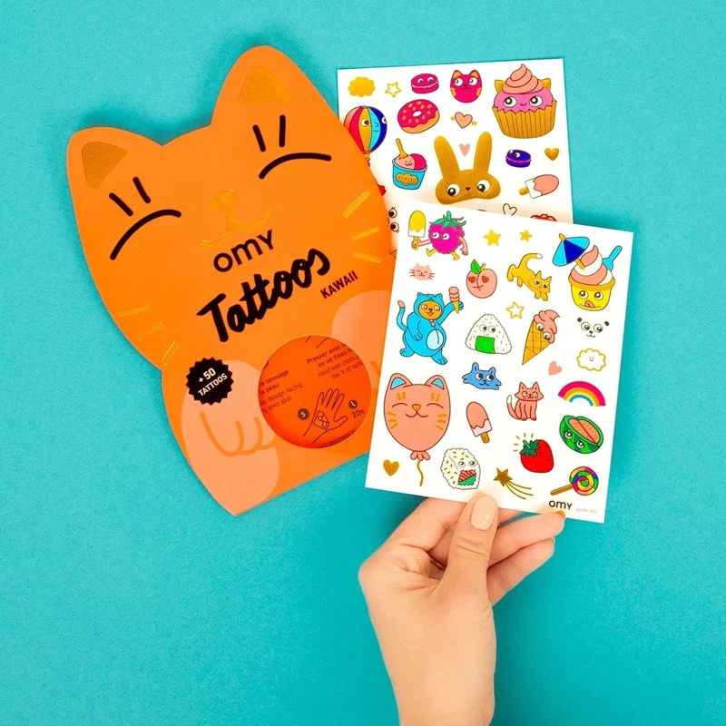 Tattoos für Kinder – Kawaii, 50 Stück