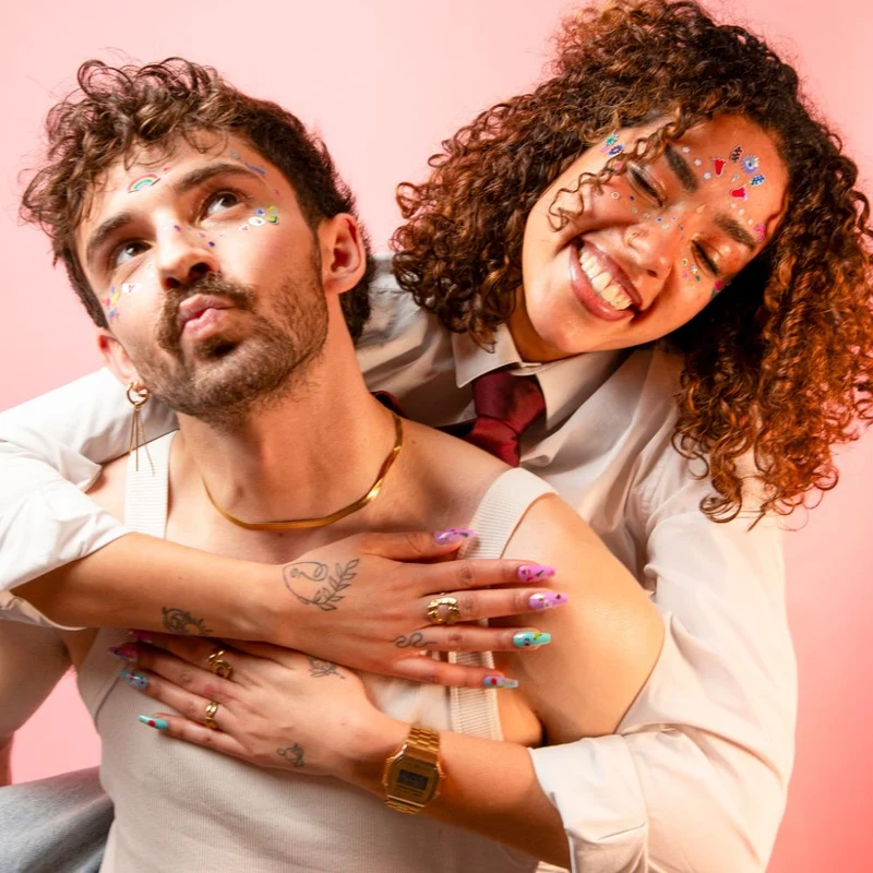 Gesichtsaufkleber – Flower 85 Stück