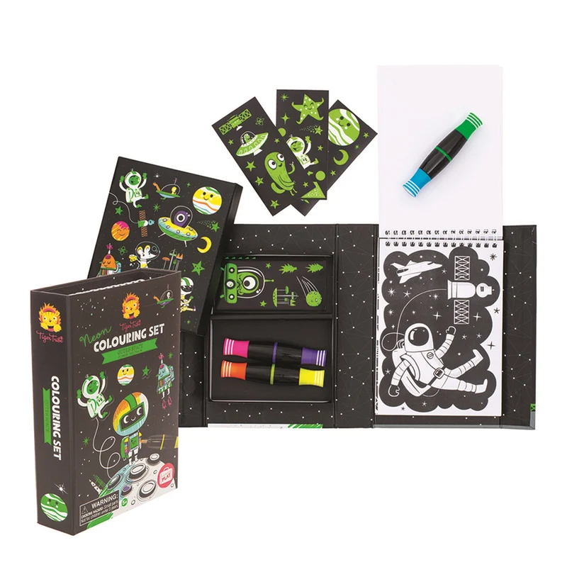 Neon-Malbuch-Set – Weltraum