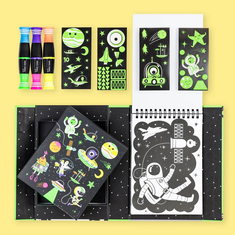 Neon-Malbuch-Set – Weltraum
