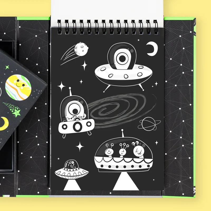 Neon-Malbuch-Set – Weltraum