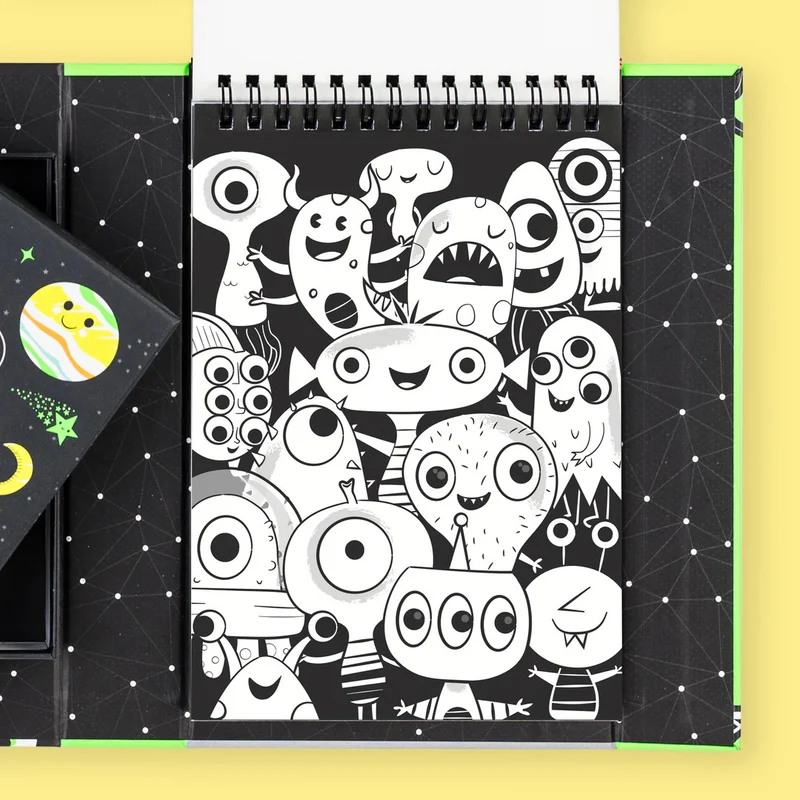 Neon-Malbuch-Set – Weltraum