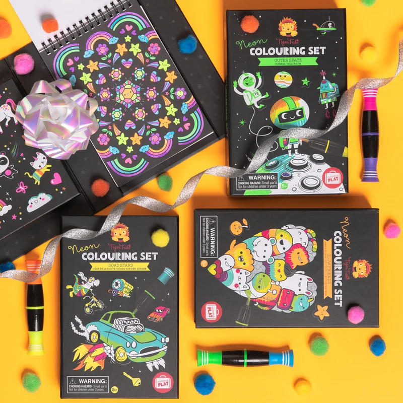Neon-Malbuch-Set – Weltraum
