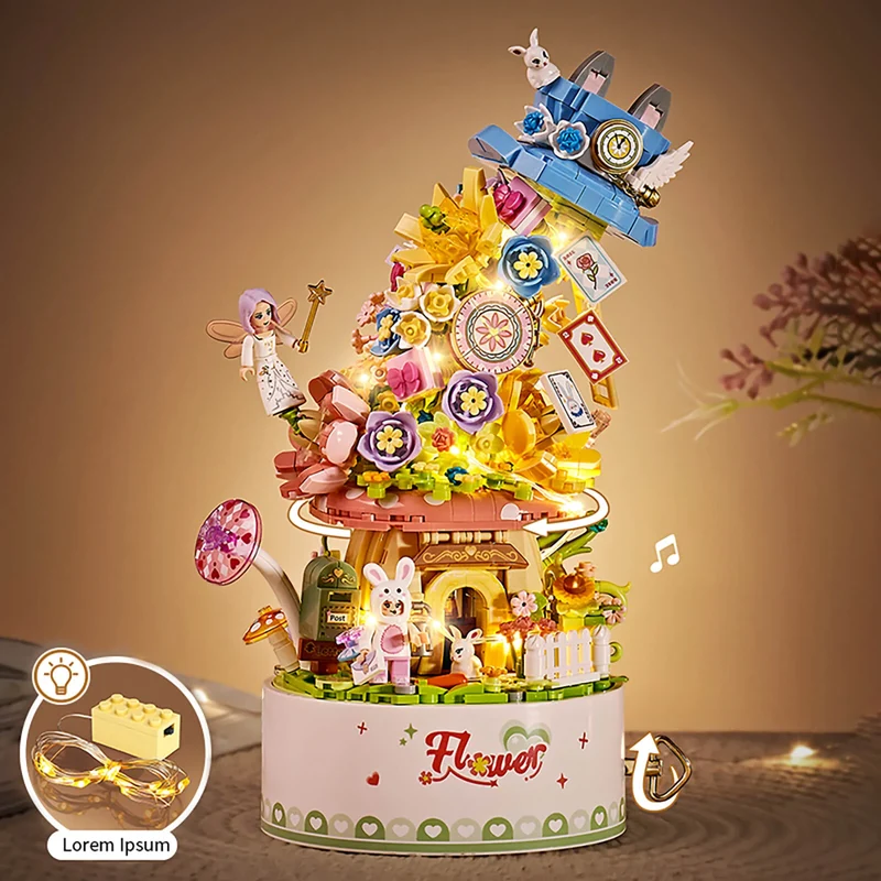LOZ Flower Music Box (1091pcs) (Light up)