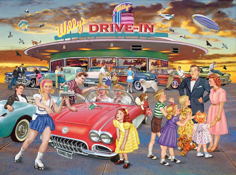 Willys Drive-In at Sunset, Rosiland Solomon (1000pcs)