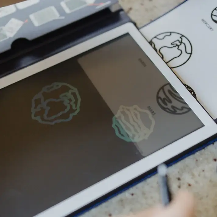 Grafiktablett zum Zeichnen mit Vorlagen Kidydraw Mini – Galaxie