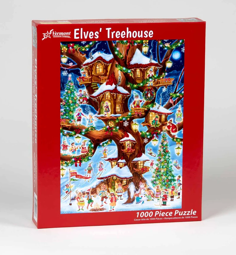 PFG Elves Treehouse, Randy Wollenmann (1000pcs) (Usage/Used - PUZZLES FOR GOOD)