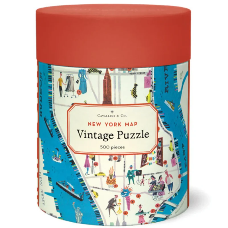 PFG Vintage - New York Map (500pcs) (Usage/Used - PUZZLES FOR GOOD)
