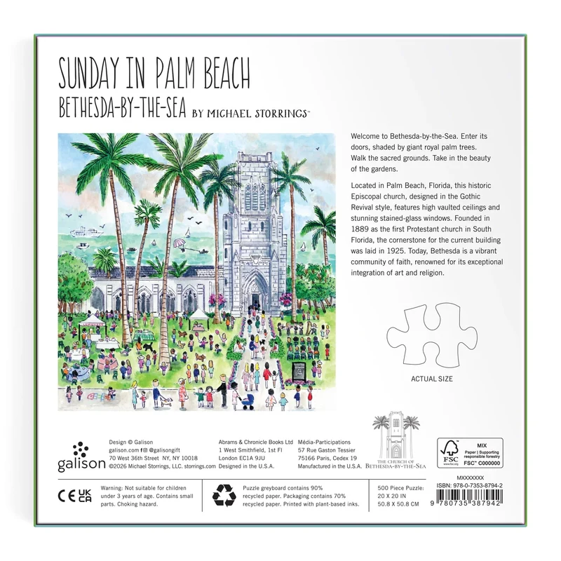 Sunday in Palm Beach - Bethesda-by-the-Sea, Michael Storrings (500pcs)