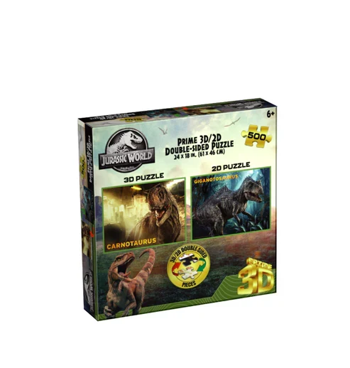 3D/2D - Jurassic World - Carnotaurus/Giganotosaurus (Double-Sided) (500pcs)