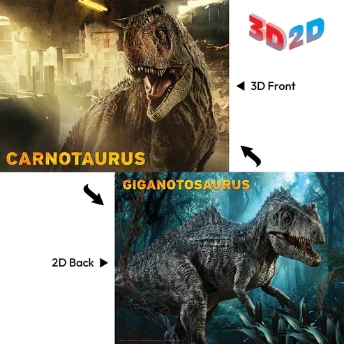 3D/2D - Jurassic World - Carnotaurus/Giganotosaurus (Double-Sided) (500pcs)