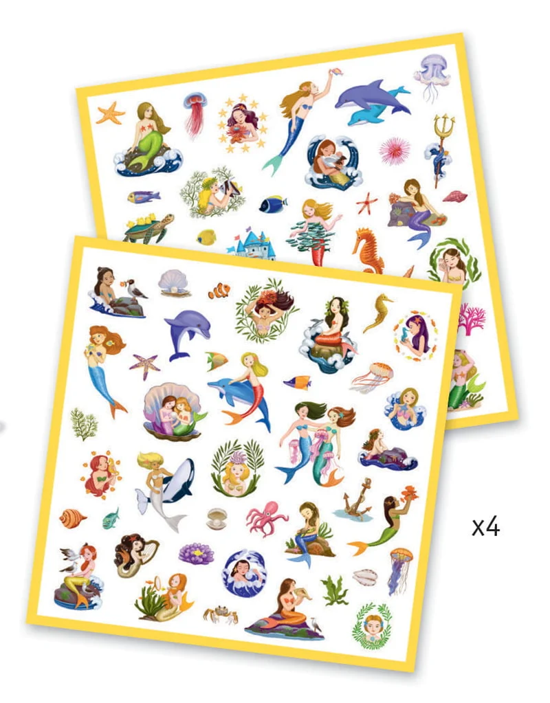 Stickerset 160 Stück - Meerjungfrauen