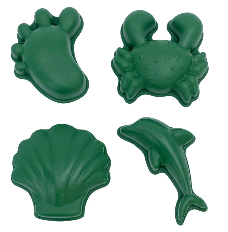 Silikon-Sandformen, 4 Stück – Dunkelgrün