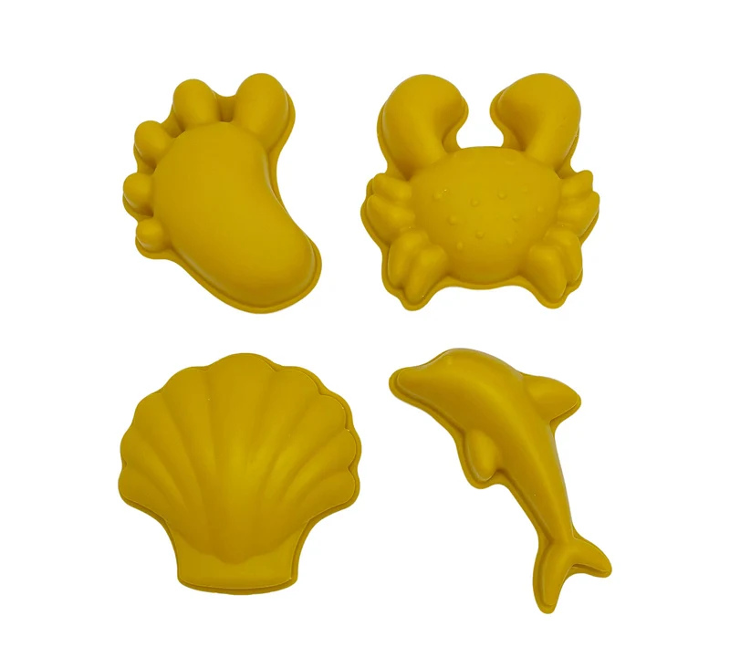 Silikon-Sandformen, 4 Stück – Senfgelb