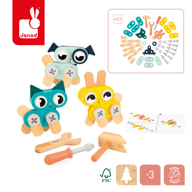 Holztiere zum Zusammenbauen Brico'Kids