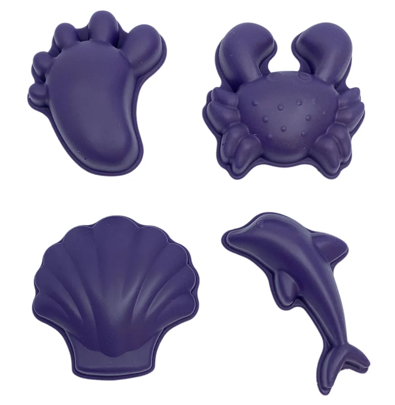 Silikon-Sandförmchen, 4 Stück - Violett