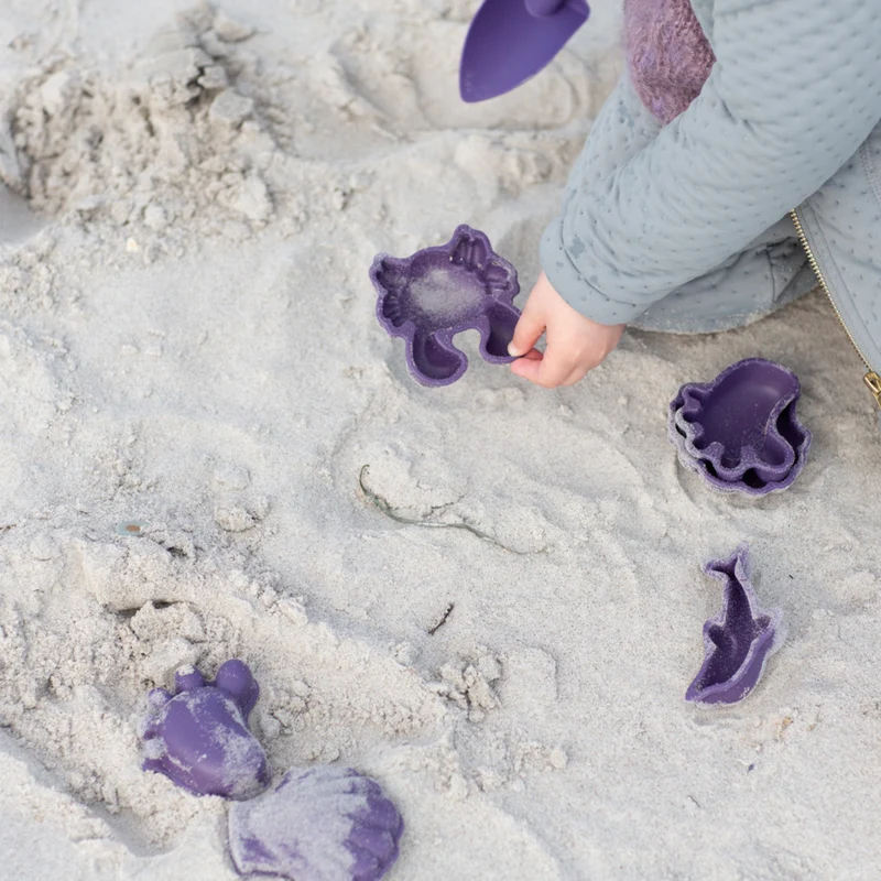 Silikon-Sandförmchen, 4 Stück - Violett