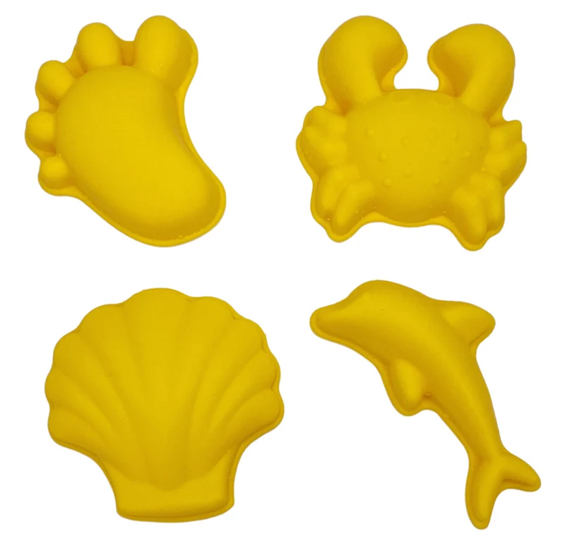 Silikon-Sandförmchen, 4 Stück – Pastellgelb