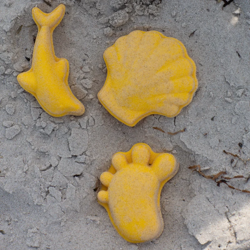 Silikon-Sandförmchen, 4 Stück – Pastellgelb