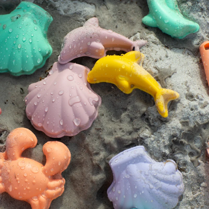 Silikon-Sandförmchen, 4 Stück – Pastellgelb