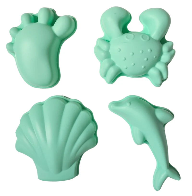 Silikon-Sandförmchen, 4 Stück – Mint