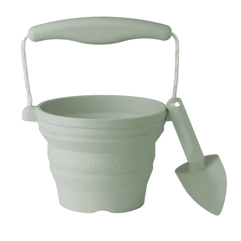 Mini-Silikoneimer mit Schaufel – Salbei