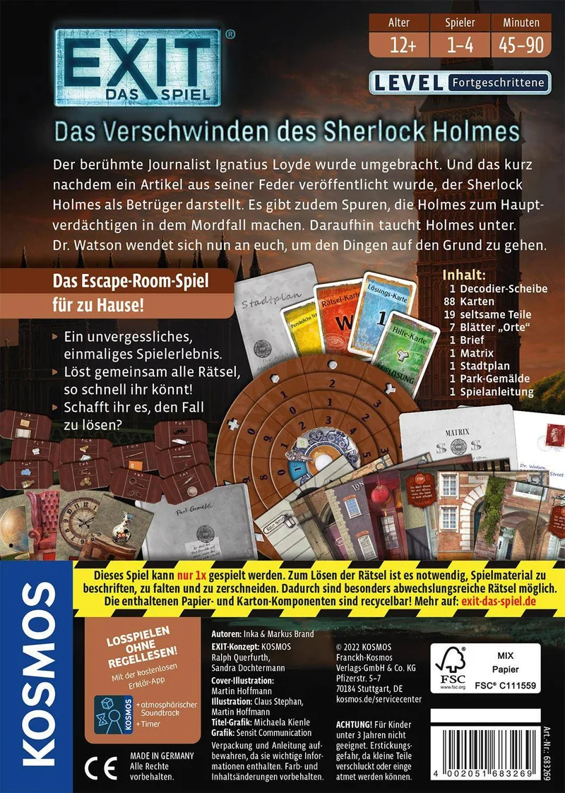 EXIT - Das Spiel F14: Das Verschwinden des Sherlock Holmes
