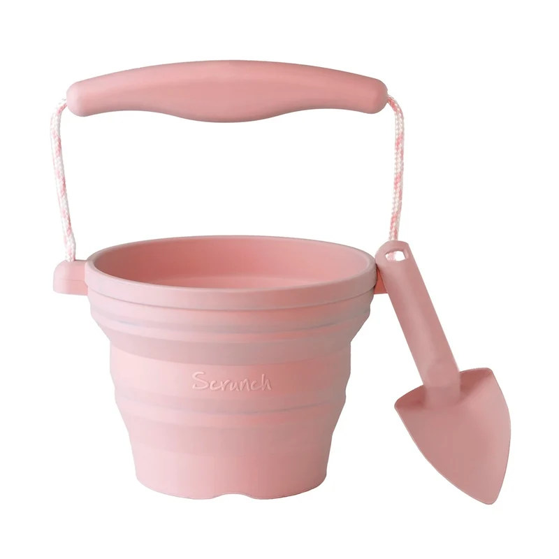 Mini-Silikoneimer mit Schaufel – Puderrosa