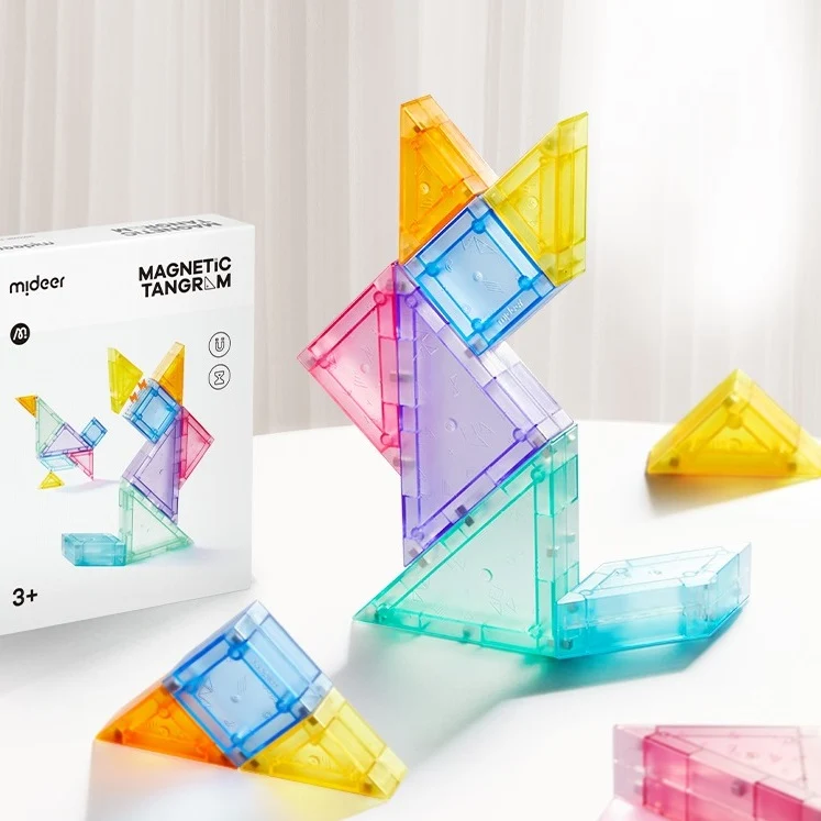 Magnetische Bausteine – Tangram 3D mit Sanduhr 7 Teile