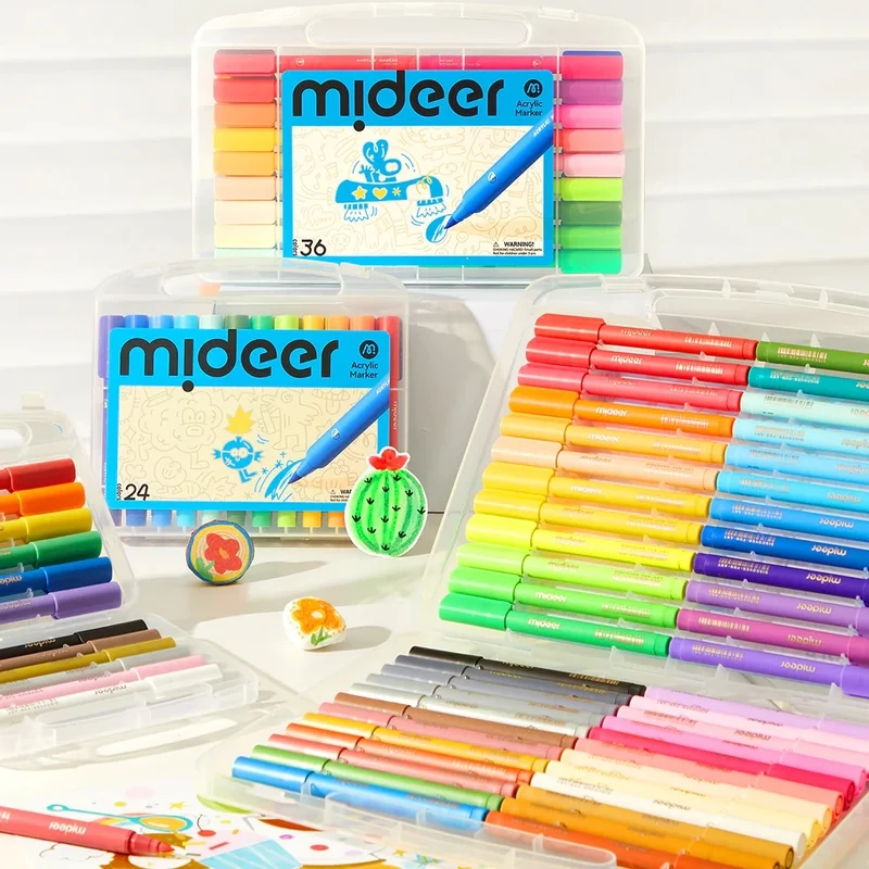 Acrylmarker im Koffer mit sehr weicher Spitze – 48 Farben