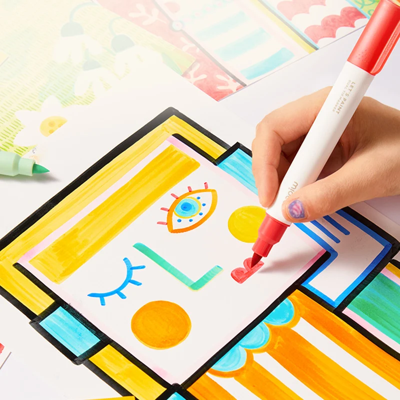 Transparente Marker mit doppelter Spitze – 36 Farben