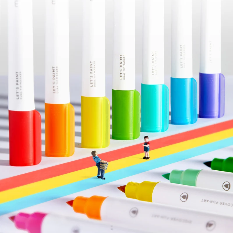 Transparente Marker mit doppelter Spitze – 36 Farben