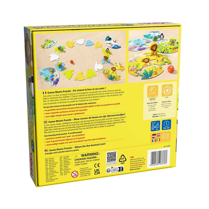 Games meets Puzzle - Où vivent le lion et ses amis?