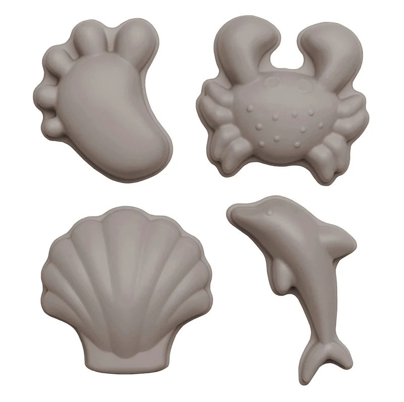 Silikon-Sandförmchen, 4 Stück – Grau