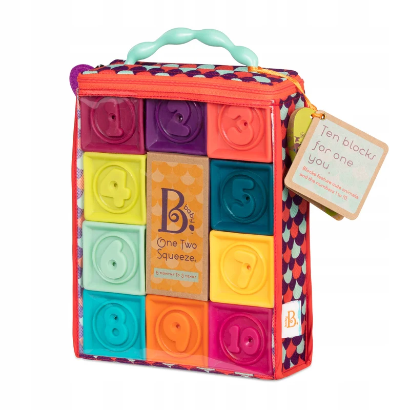 Weiche Bausteine, kleines Set OneTwoSqueeze - B.Baby
