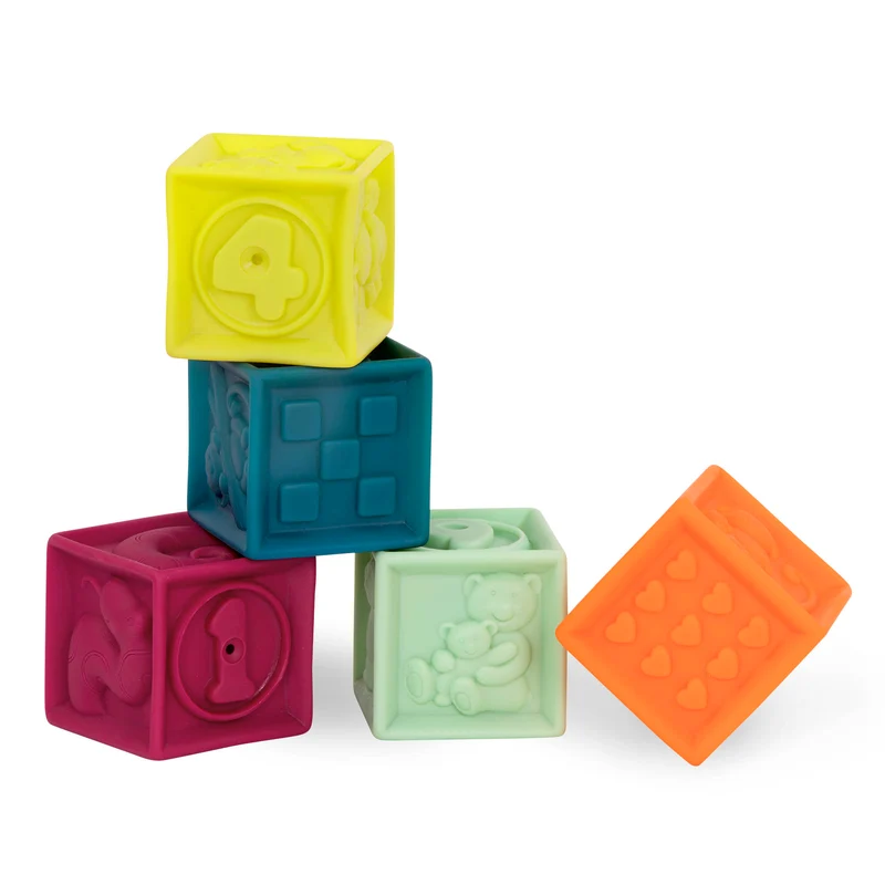 Weiche Bausteine, kleines Set OneTwoSqueeze - B.Baby