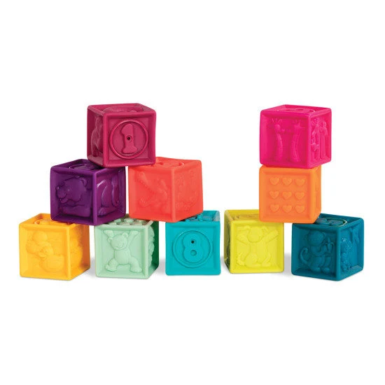 Weiche Bausteine, kleines Set OneTwoSqueeze - B.Baby