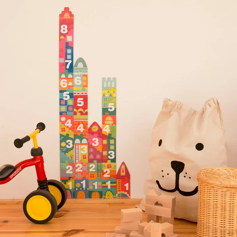 Puzzle im Kartonhaus – Zahlen 3+