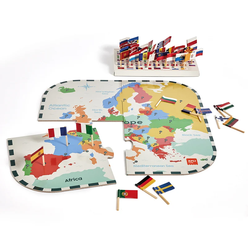 Puzzle mit Lernspiel – Flaggen Europas 5+