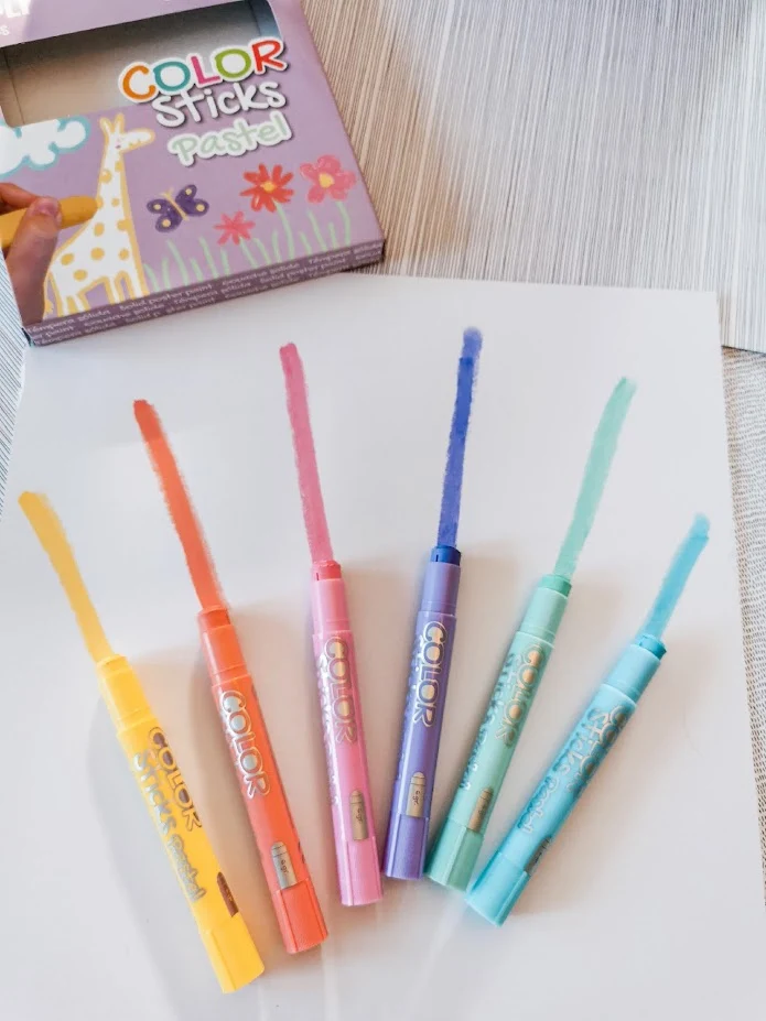 Farben in Stiftform – 6 Pastellfarben