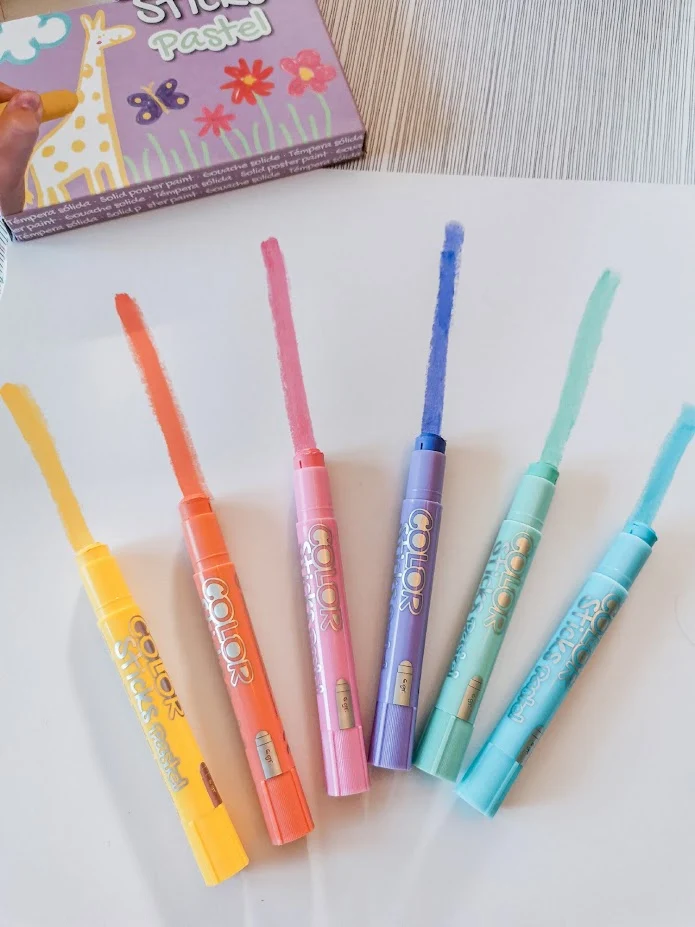 Farben in Stiftform – 6 Pastellfarben