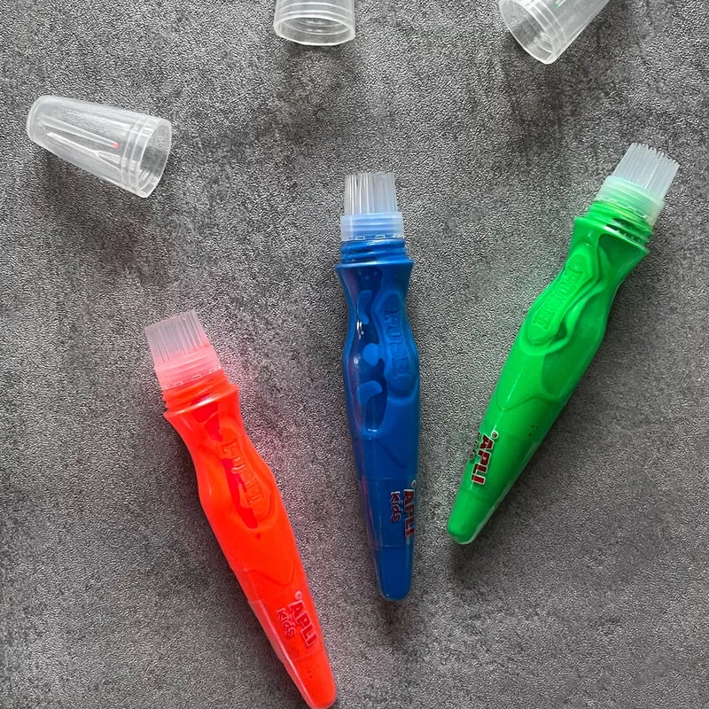 Farben in Tuben mit Pinsel – Neonfarben, 6 Stück