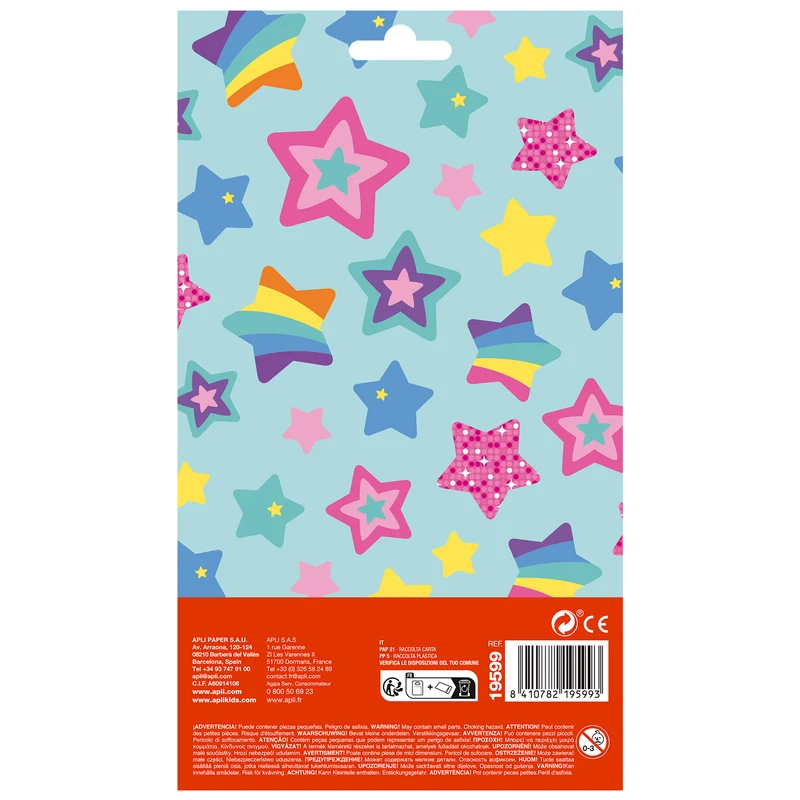 Metallic-Aufkleber – Bunte Sterne