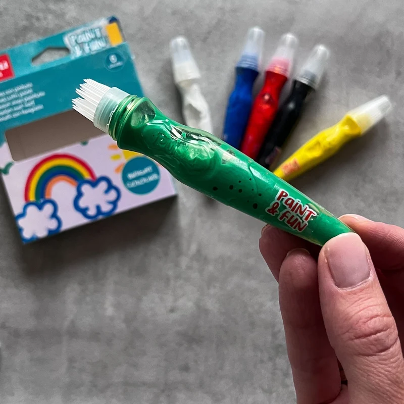 Farben in Tuben mit Pinsel – Grundfarben, 6 Stück